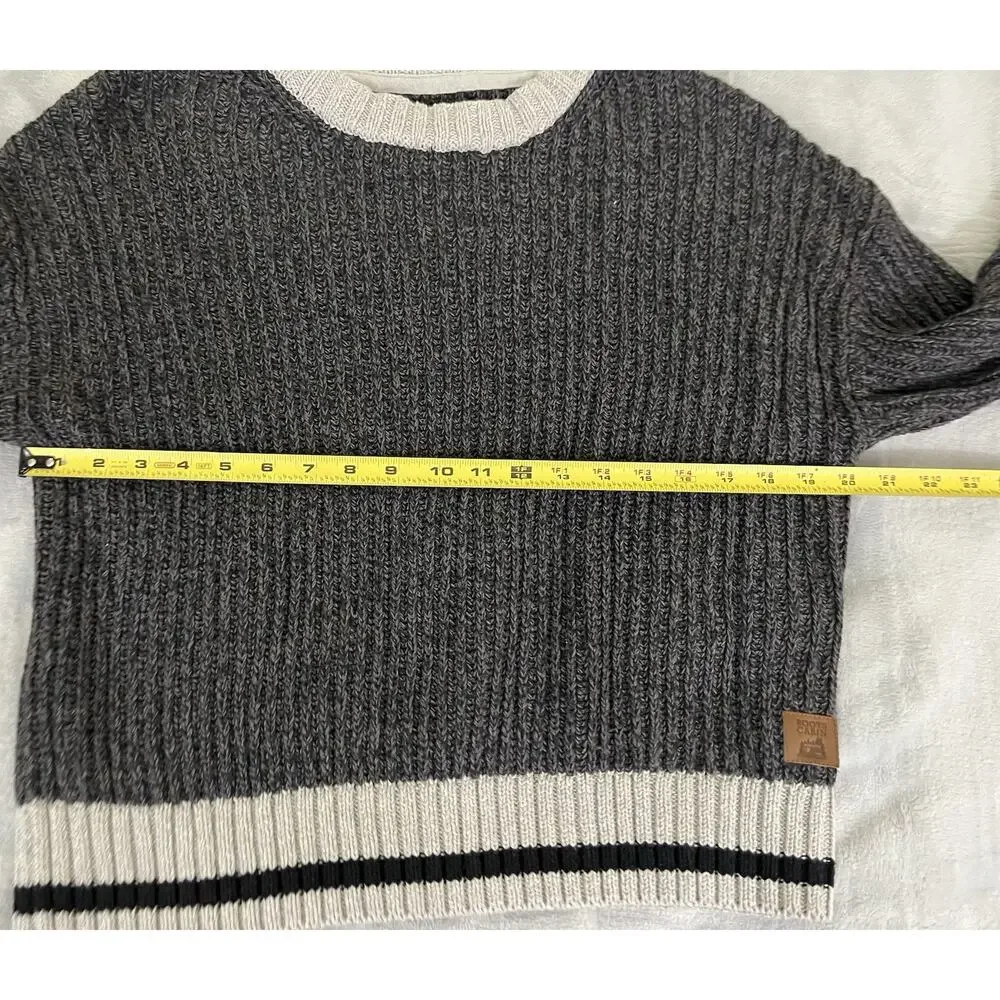 Roots Cabin Womens Oversize Size S Sweater Cozy Chunky Knit Gray Crew Pullover - Picture 7 of 8
